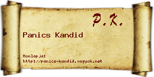 Panics Kandid névjegykártya